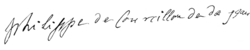 Firma de Philippe de Courcillon
