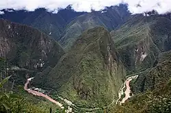Urubamba ibaia, Machu Picchutik ikusia.