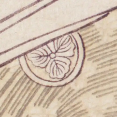 La insignia del roble daimio de tres hojas de Hisa