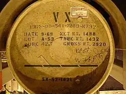 La válvula del último Newport TC antes de que se le drene el agente nervioso VX