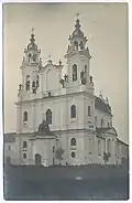 Iglesia dominica de Zabiałły-Wołyniec de 1749, torres de 1764-1766 (diseñada por J.K. Glaubitz)