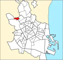 Localización de Beniferri en Valencia.