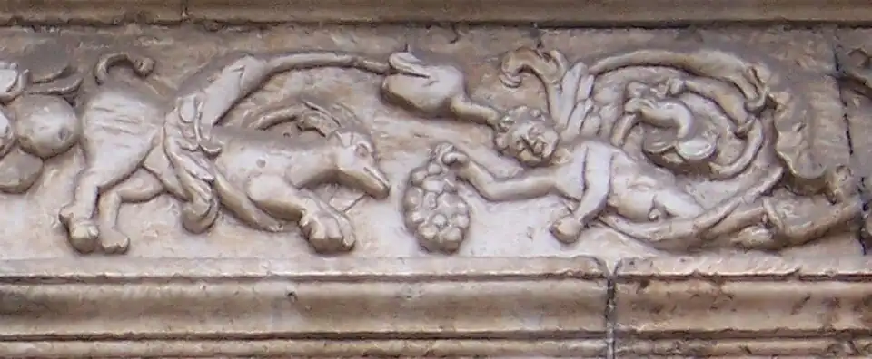 Baco amansando a las fieras con ayuda del vino.