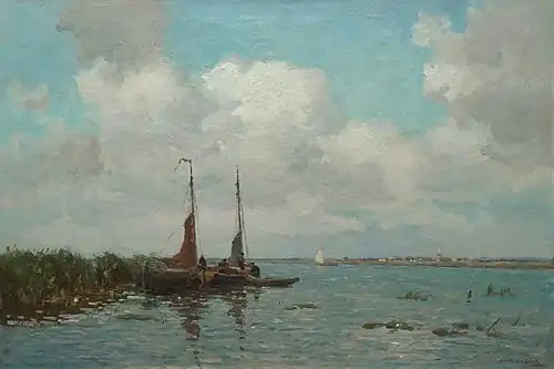 Barcos de pesca cerca de Kortenhoef (alrededor de 1920).