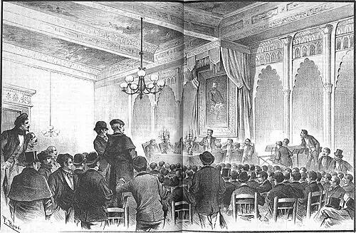 Velada en honor al marqués de Cerralbo en Barcelona, de P. Ross (1890)