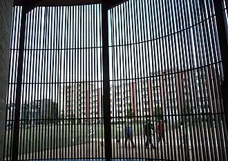 Vista desde el interior de la pared exterior de la capilla