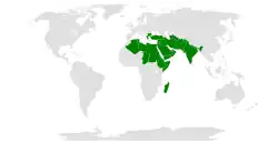 Distribución de V. orientalis[1]​[2]​[3]​[4]​