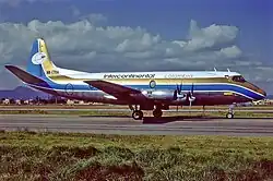 Vickers Viscount de Intercontinental de Aviación en el Aeropuerto Internacional El Dorado (1991)