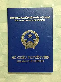 Pasaporte de marinero vietnamita.