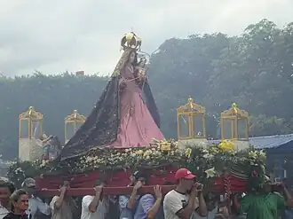 Imagen de la Patrona de la Diócesis durante la procesión del 7 de octubre.