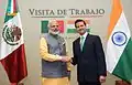 El presidente Enrique Peña Nieto junto con el Primer ministro Narendra Modi en la Ciudad de México; 2016.