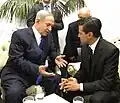 El Primer ministro Benjamín Netanyahu reuniéndose con el presidente Enrique Peña Nieto en Jerusalén; 2016.
