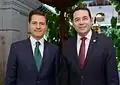 El presidente Enrique Peña Nieto y el presidente Jimmy Morales en la Ciudad de Guatemala; 2017.