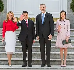 El presidente Enrique Peña Nieto y el rey Felipe VI en Madrid, 2018.