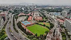 Vista aérea del campus.