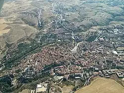 Vista aérea de Segovia con Montecorredores en la esquina superior derecha