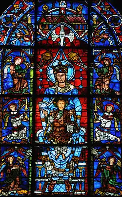 Detalle de la Ventana de la Virgen Azul, Catedral de Chartres (siglo XII).