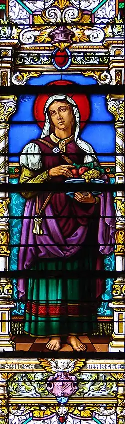 Vitral de Santa Marta en la iglesia de la abadía de San Miguel