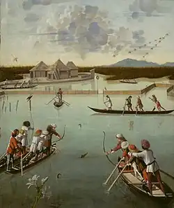 Cazando en la laguna, de Vittore Carpaccio, 1490-1495.