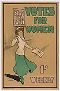 Póster Votos para mujeres (1903 en adelante) por Hilda Dallas