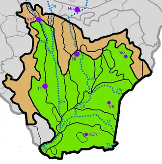      Llanura eslovaca oriental      Colinas eslovacas orientales