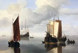 Barcos pesqueros con el mar en calma (c. 1655-60).