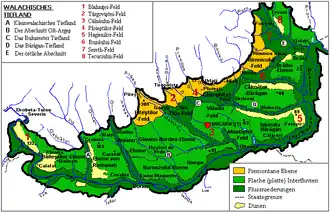 Las principales divisiones de la llanura valaca