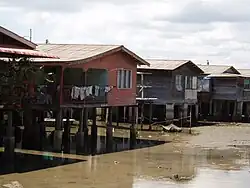 Water village in Kampung Buli Sim Sim , Sandakan, landward side