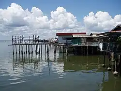 Water village in Kampung Buli Sim Sim , Sandakan, seaward side
