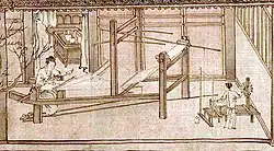 La seda se teje en un telar.