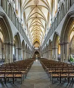 Nave central de la catedral de Wells