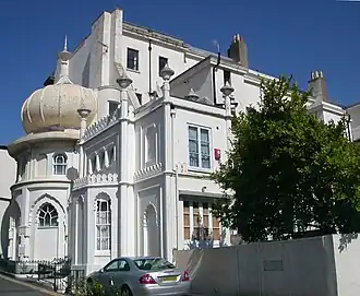 Western Pavilion (1828) en Brighton, diseñado por Amon Henry Wilds para su propia casa
