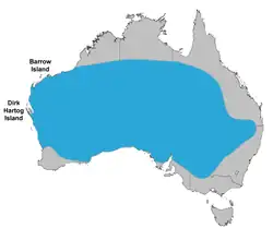 Distribución de Malurus leucopterus.