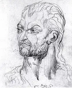 Boceto de Owain Glyndŵr por William Blake.