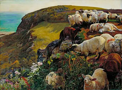 La oveja descarriada, de William Holman Hunt, 1852 (prerrafaelita).