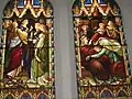 Representación de la parábola de las diez vírgenes en una vidriera en la iglesia de Melbourne.