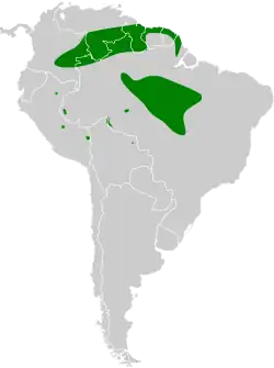 Distribución geográfica del saltarín negro.