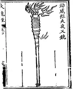 Una 'pistola de yaksha de fuego feroz inspirador' (shen wei lie huo ye cha chong).