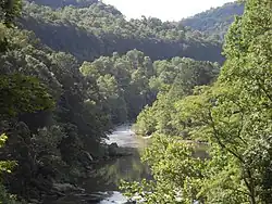 Vista de gorge de camino de bici