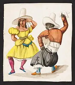 Baile de la zamacueca (mestiza y mulato)