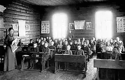 Aula en una escuela zemstvo, c. 1908-1912.