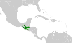 Distribución geográfica del mosquerito centroamericano.