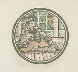 Mujer japonesa sentada, 1950