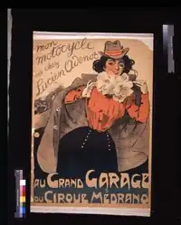 Mon motocycle est chez Lucien Adenot, au Grand Garage du Cirque Médrano, póster.