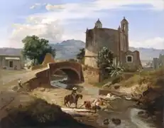 Puente de Panzacola, óleo de Eugenio Landesio