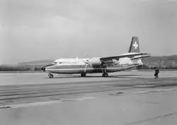 Fokker F27 de Balair en el aeropuerto de Zúrich (1967)