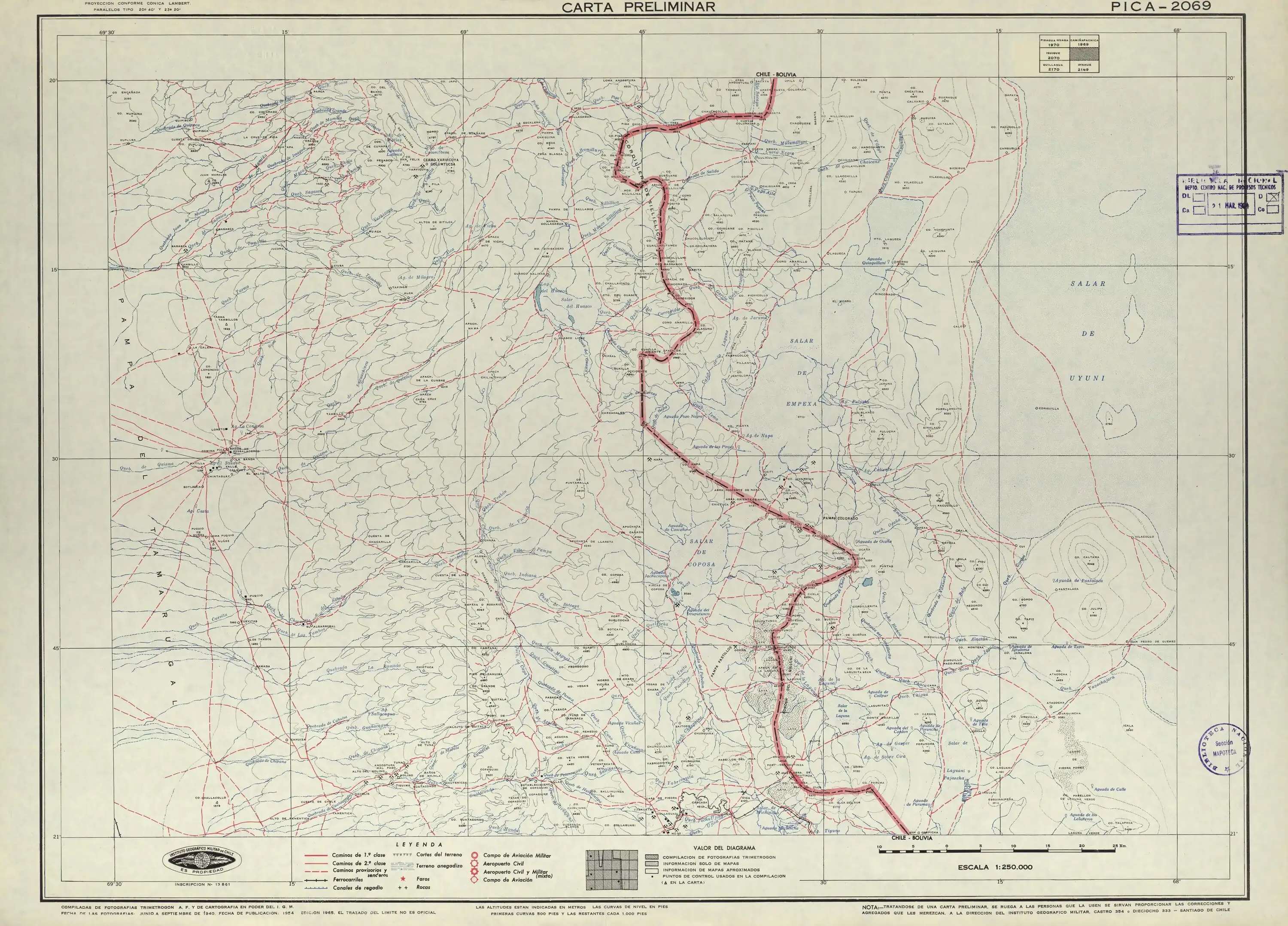 El mapa del Instituto Geográfico Militar de Chile muestra una localidad "Comina".
